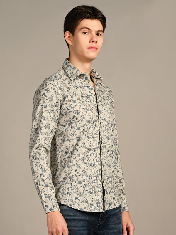 Killer Men Green Printed Slim Fit Shirts