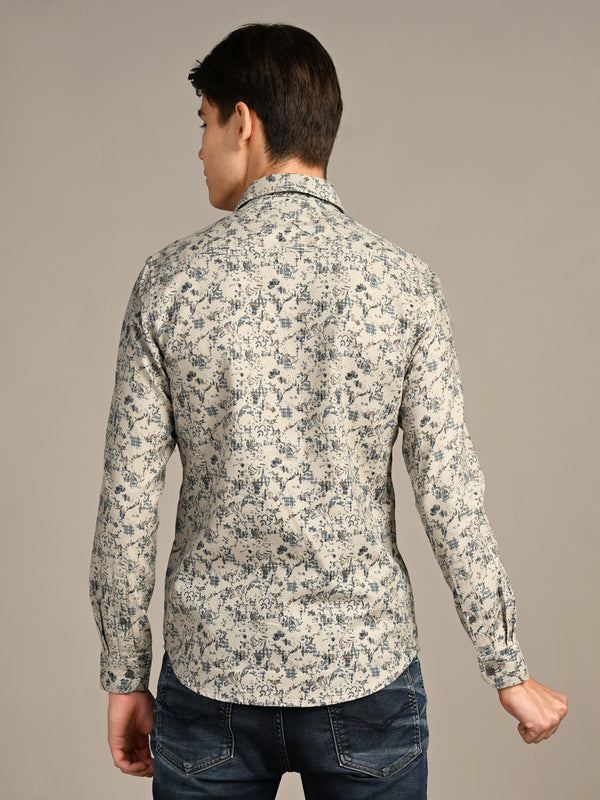 Killer Men Green Printed Slim Fit Shirts