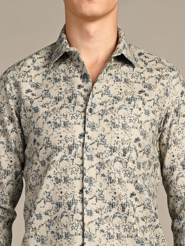 Killer Men Green Printed Slim Fit Shirts