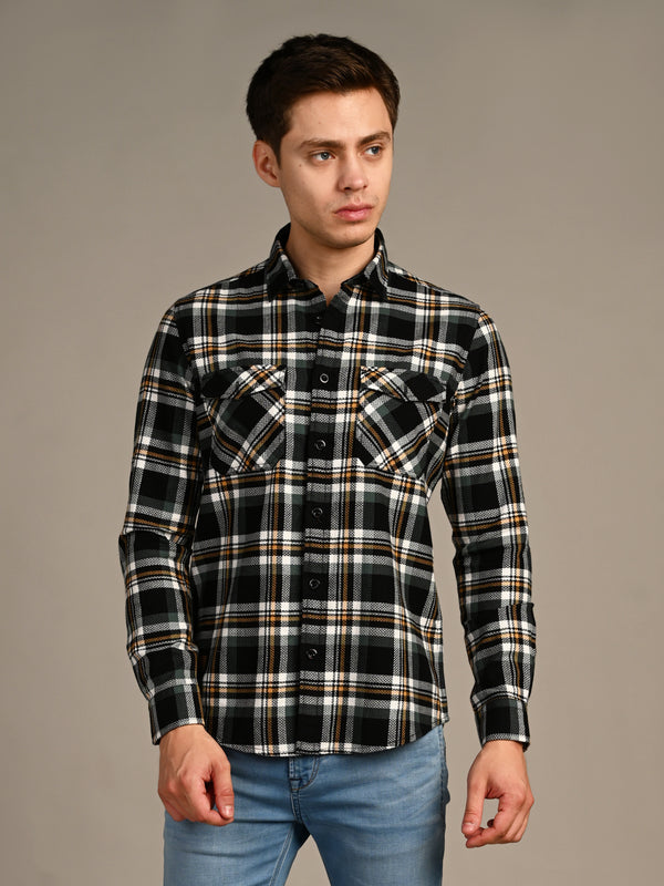 Killer Men Black Checks Slim Fit Shirts