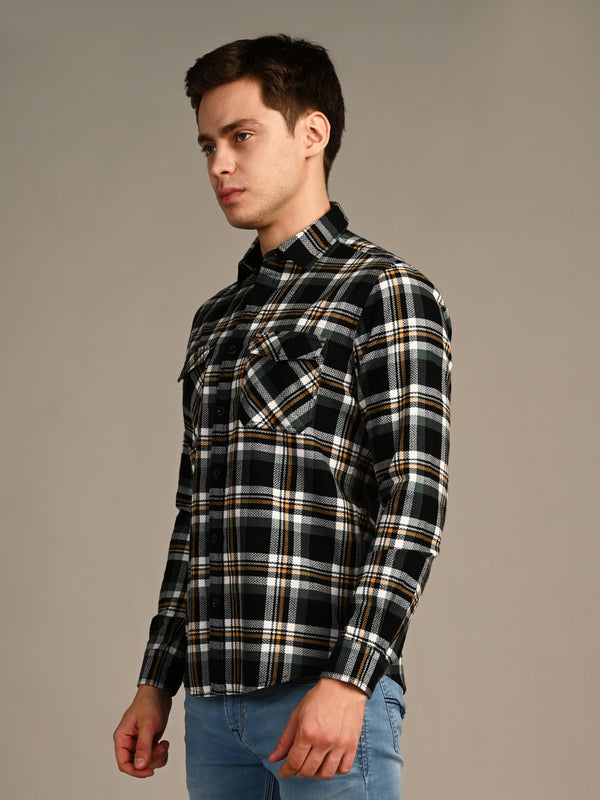 Killer Men Black Checks Slim Fit Shirts