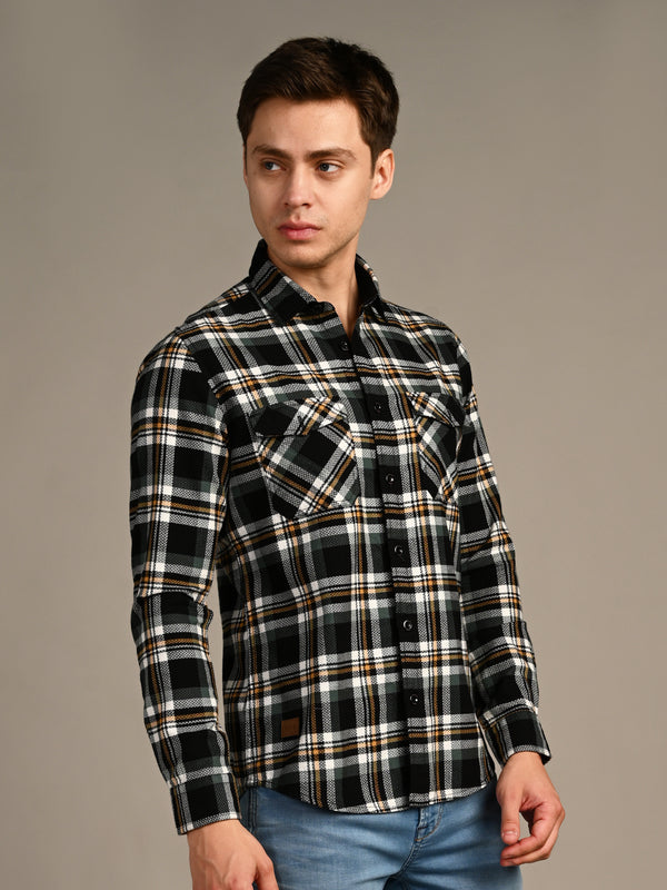 Killer Men Black Checks Slim Fit Shirts