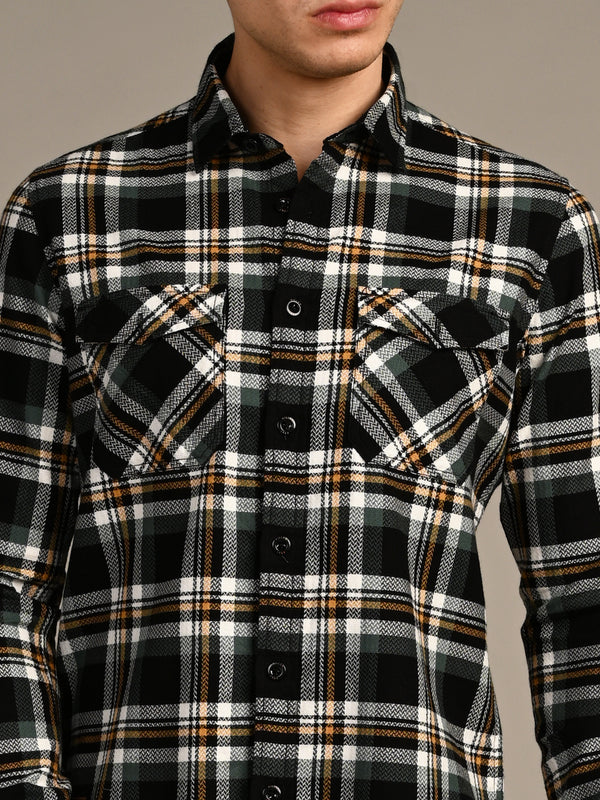 Killer Men Black Checks Slim Fit Shirts