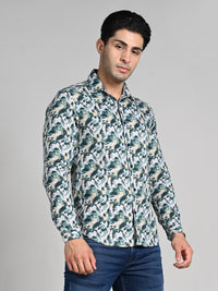 Killer Men Green Printed Slim Fit Shirts