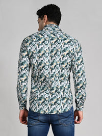 Killer Men Green Printed Slim Fit Shirts