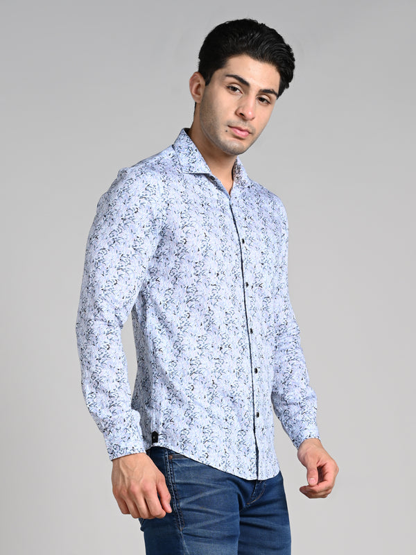 Killer Men Blue Printed Slim Fit Shirts