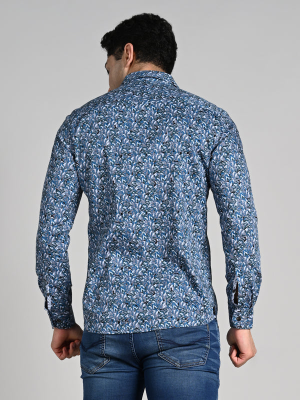 Killer Men Grey Printed Slim Fit Shirts
