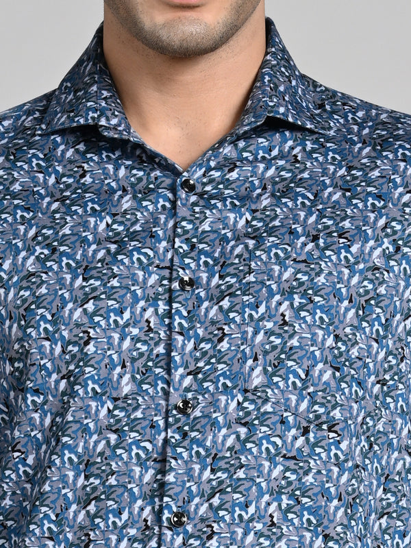 Killer Men Grey Printed Slim Fit Shirts