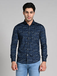Killer Men Blue Printed Slim Fit Shirts