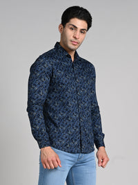 Killer Men Blue Printed Slim Fit Shirts
