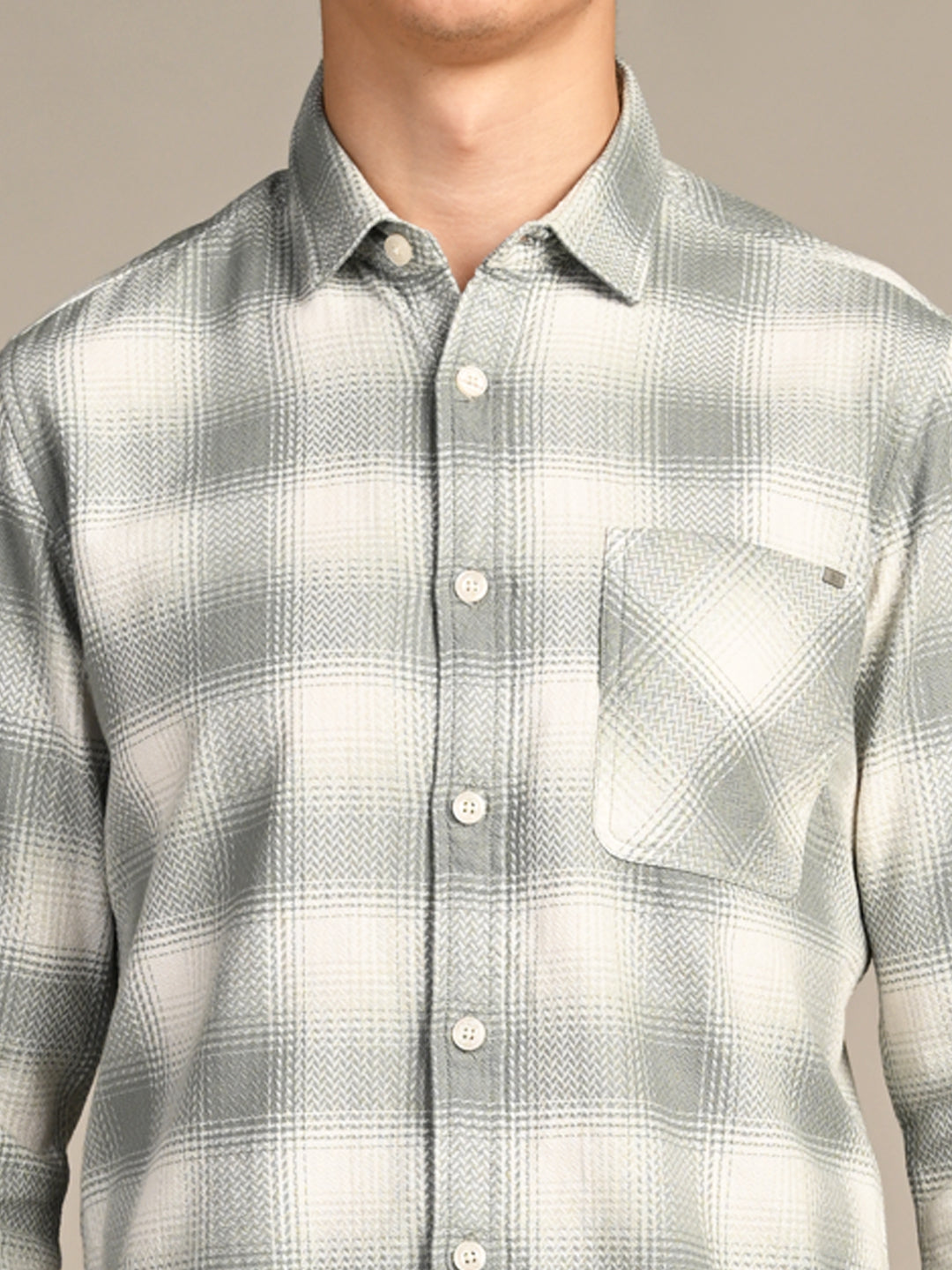Killer Men Green Checks Straight Fit Shirts