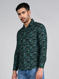 Killer Men Green Printed Slim Fit Shirts