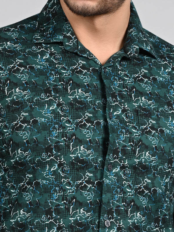 Killer Men Green Printed Slim Fit Shirts