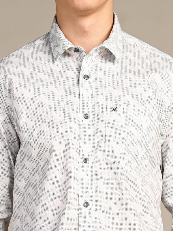Killer Men White Printed Slim Fit Shirts
