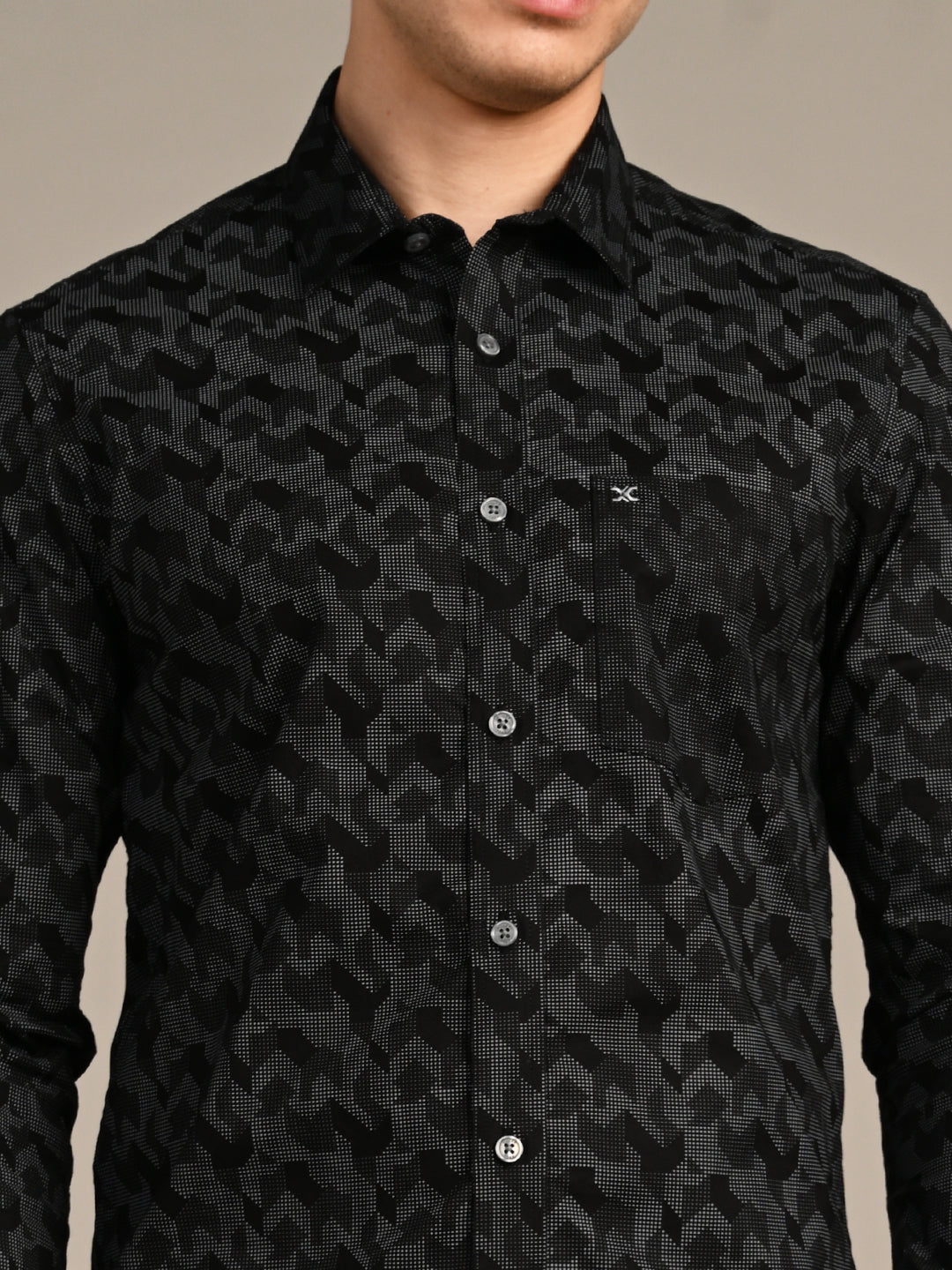 Killer Men Black Printed Slim Fit Shirts