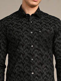 Killer Men Black Printed Slim Fit Shirts