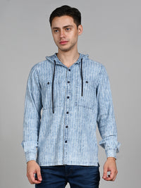 Killer Men Light Blue Stripe Straight Fit Shirts
