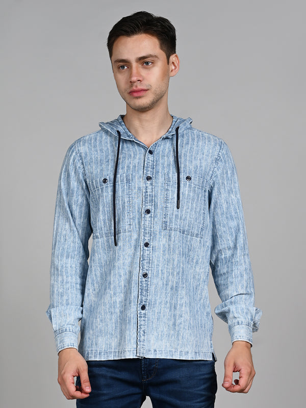 Killer Men Light Blue Stripe Straight Fit Shirts