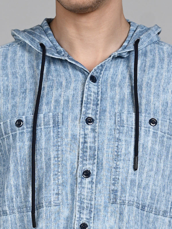 Killer Men Light Blue Stripe Straight Fit Shirts