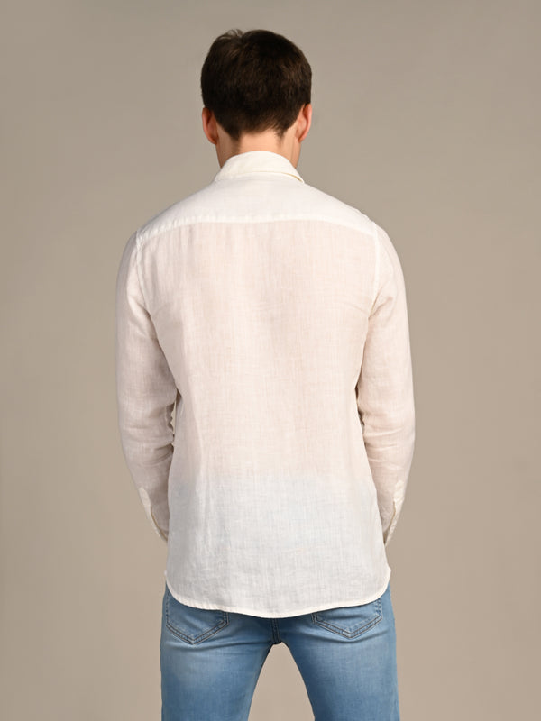 Killer Men White Solid Straight Fit Shirts