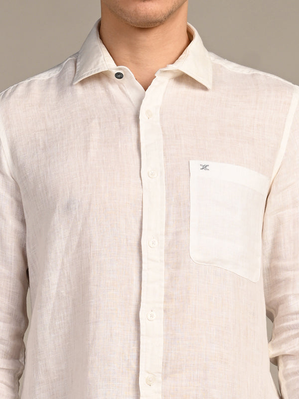 Killer Men White Solid Straight Fit Shirts