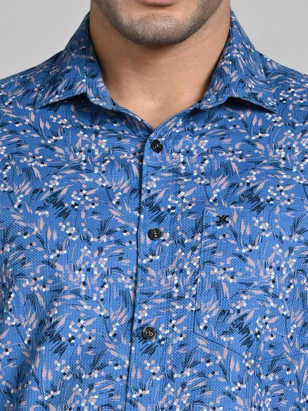 Killer Men Blue Printed Slim Fit Shirts