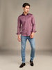 Killer Men Pink Solid Slim Fit Shirts