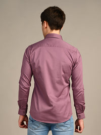 Killer Men Pink Solid Slim Fit Shirts