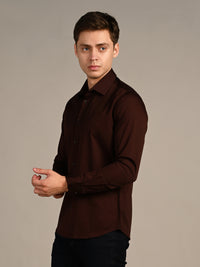 Killer Men Coffee Solid Slim Fit Shirts