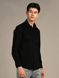 Killer Men Black Solid Slim Fit Shirts