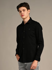 Killer Men Black Solid Slim Fit Shirts