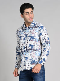 Killer Men Blue Printed Slim Fit Shirts