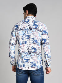 Killer Men Blue Printed Slim Fit Shirts