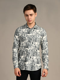 Killer Men Green Printed Slim Fit Shirts