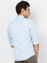 Killer Men Blue Printed Slim Fit Shirts