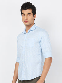 Killer Men Blue Printed Slim Fit Shirts
