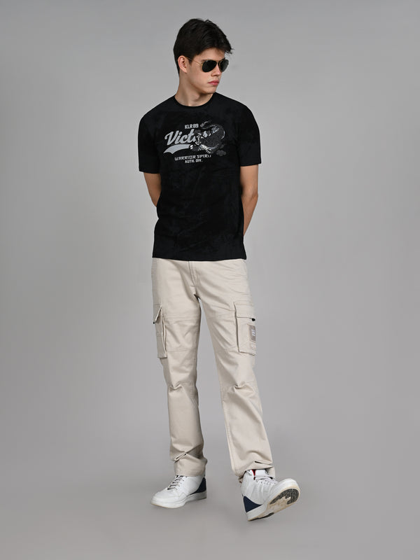 Killer Men Black Printed Slim Fit T-Shirts