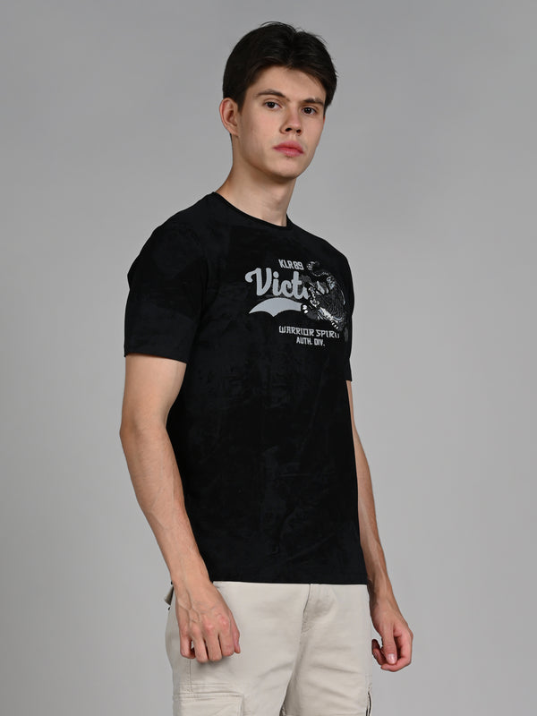 Killer Men Black Printed Slim Fit T-Shirts