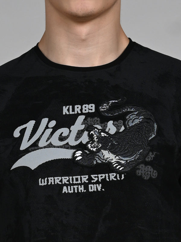 Killer Men Black Printed Slim Fit T-Shirts