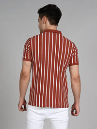 Killer Men Maroon Stripe Slim Fit T-Shirts