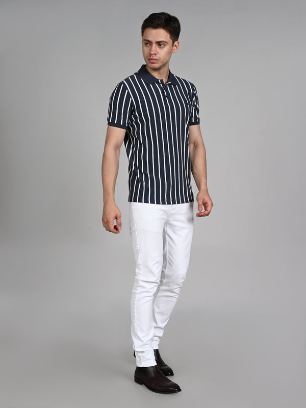 Killer Men Dark Grey Stripe Slim Fit T-Shirts