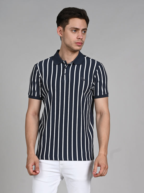 Killer Men Dark Grey Stripe Slim Fit T-Shirts