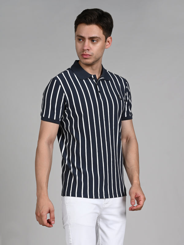 Killer Men Dark Grey Stripe Slim Fit T-Shirts