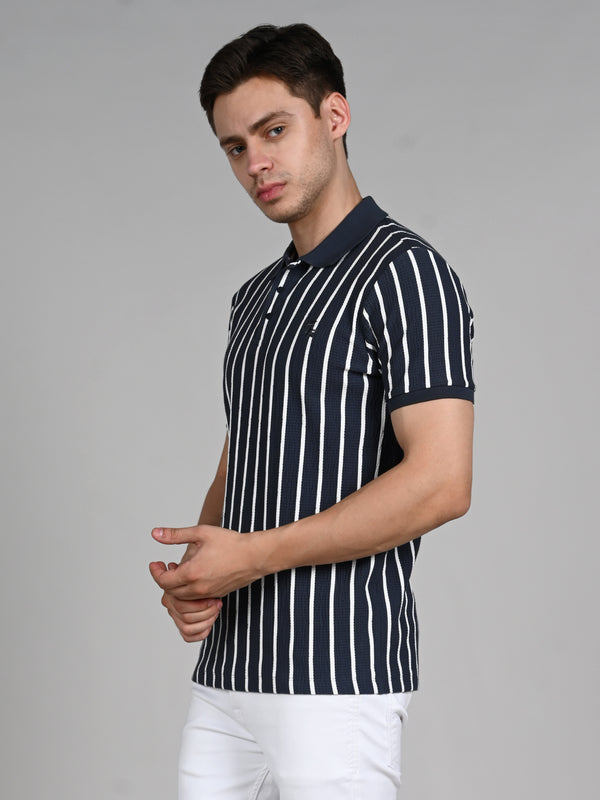 Killer Men Dark Grey Stripe Slim Fit T-Shirts