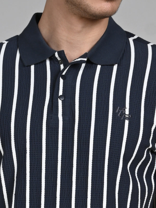 Killer Men Dark Grey Stripe Slim Fit T-Shirts