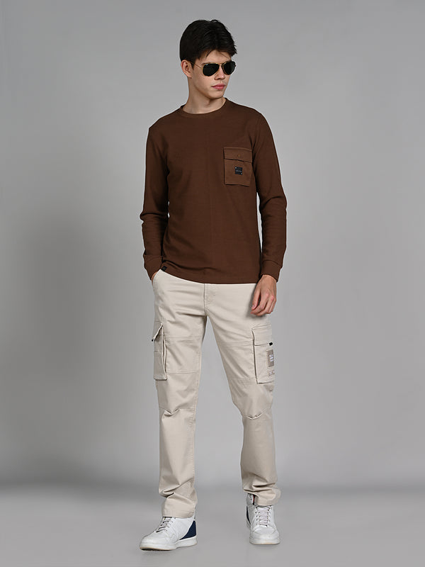 Killer Men Coffee Solid Slim Fit T-Shirts