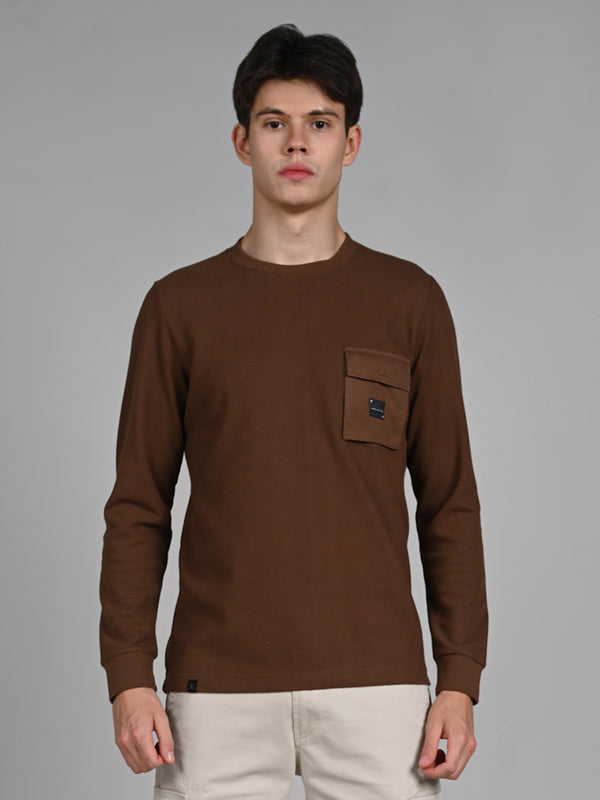 Killer Men Coffee Solid Slim Fit T-Shirts