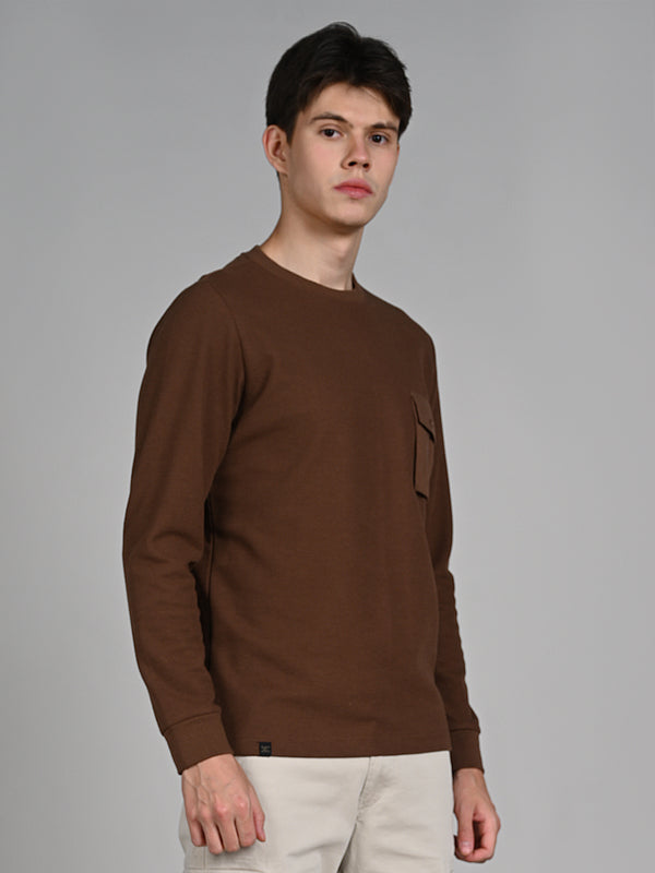 Killer Men Coffee Solid Slim Fit T-Shirts