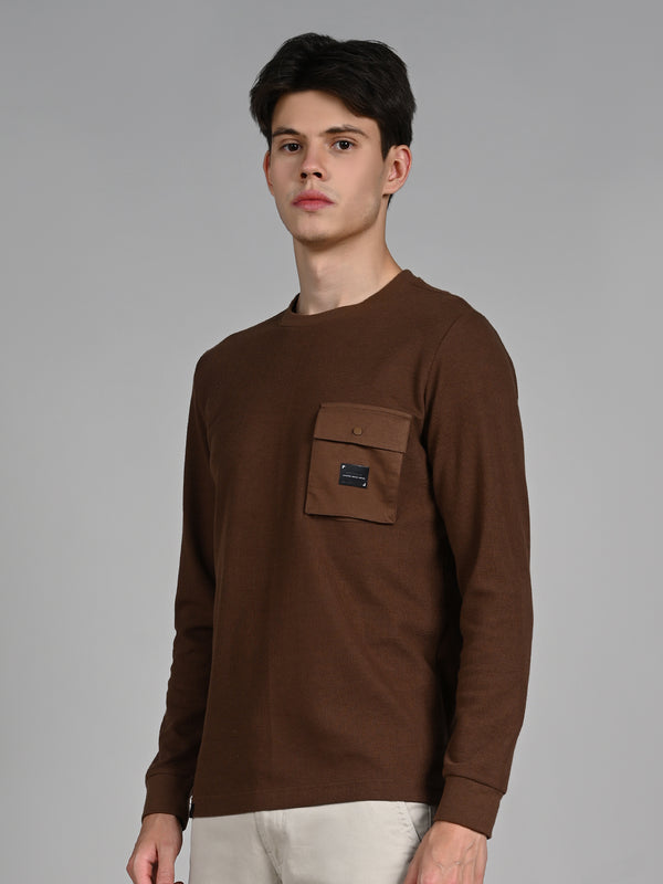 Killer Men Coffee Solid Slim Fit T-Shirts