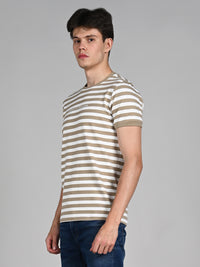 Killer Men Khaki Stripe Slim Fit T-Shirts